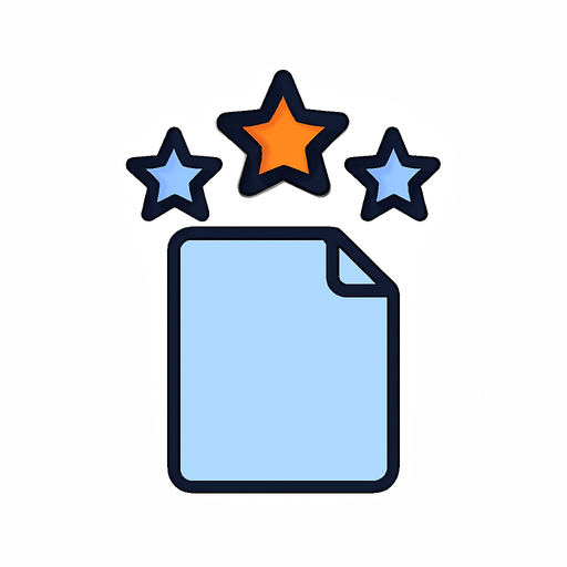Ilustración del flow Resumen de reseñas: tres estrellas sobre un documento